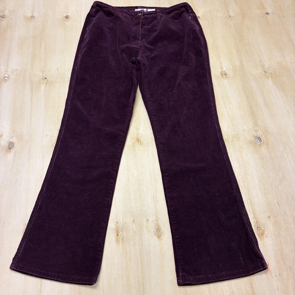 Vintage Fashion Bug Khakis Pants Women 8 Purple Corduroy Bootcut Stretch Relaxed
